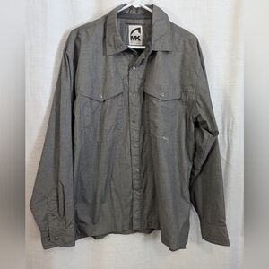 Mountain Khaki Jackson Hole nylon waterproof button down grey long sleeve shirt